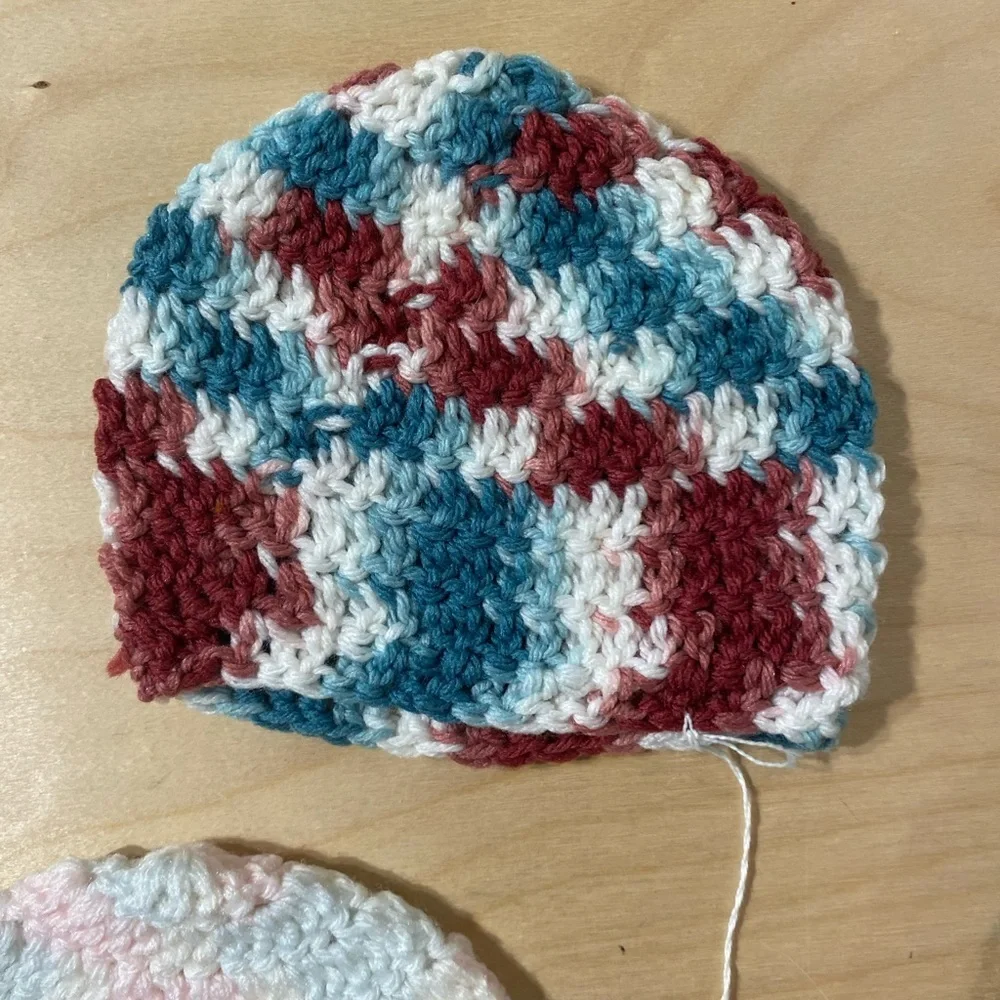 Handmade Multicolor Crochet Beanie Set for Kids (QG)